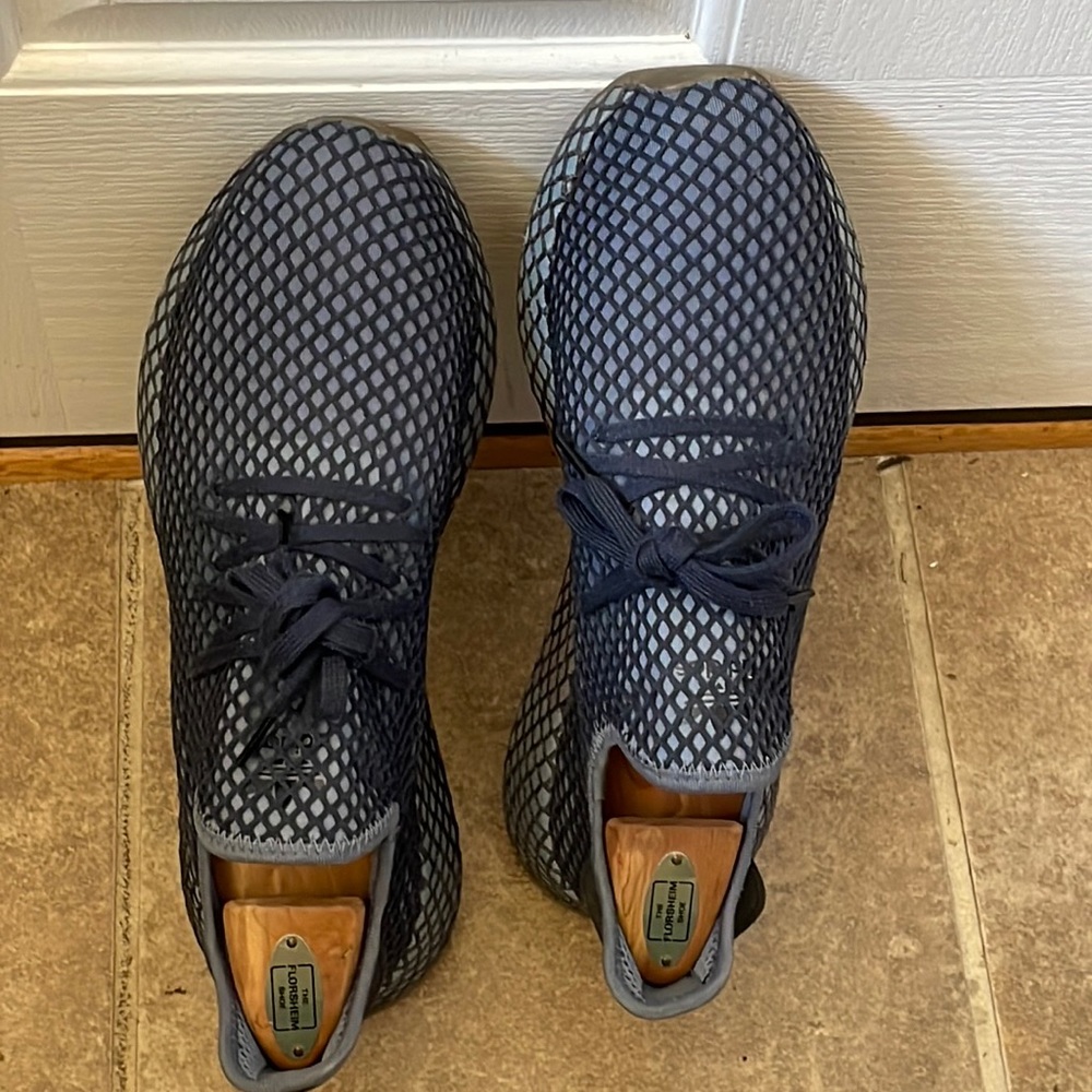 ADIDAS DEERUPT RUNNER B41772 MENS BLUE MESH LACE UP Size 11.5 US